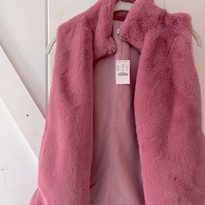 NWT JCrew pink furry vest